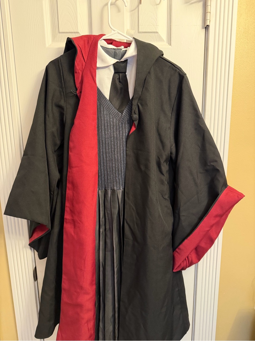 Harry Potter gryffindor SET Black and Red Hooded Costume Coat and dress size S